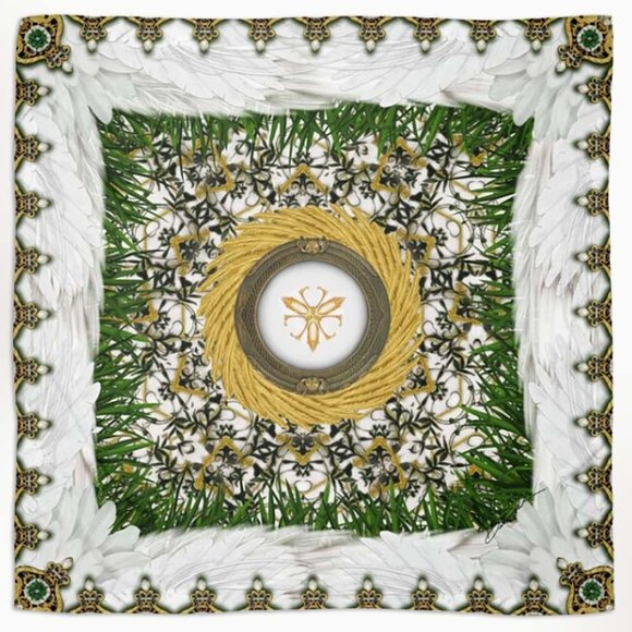 Angel Garden Semi-Sheer Chiffon X Large Square Scarf - Picture 3 of 11